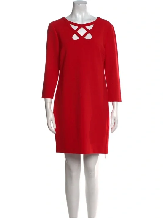 Diane von Furstenberg Red Sheath Dress Size 8 - Picture 2 of 7